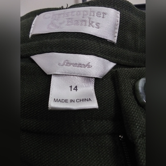 Christopher & Banks Green Pants Size 14 - Picture 3 of 3